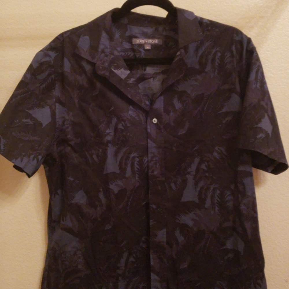 dark blue and black dress up shirt